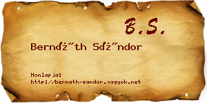 Bernáth Sándor névjegykártya