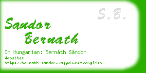 sandor bernath business card