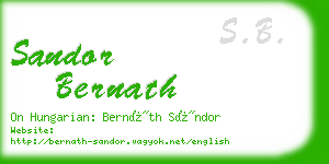 sandor bernath business card